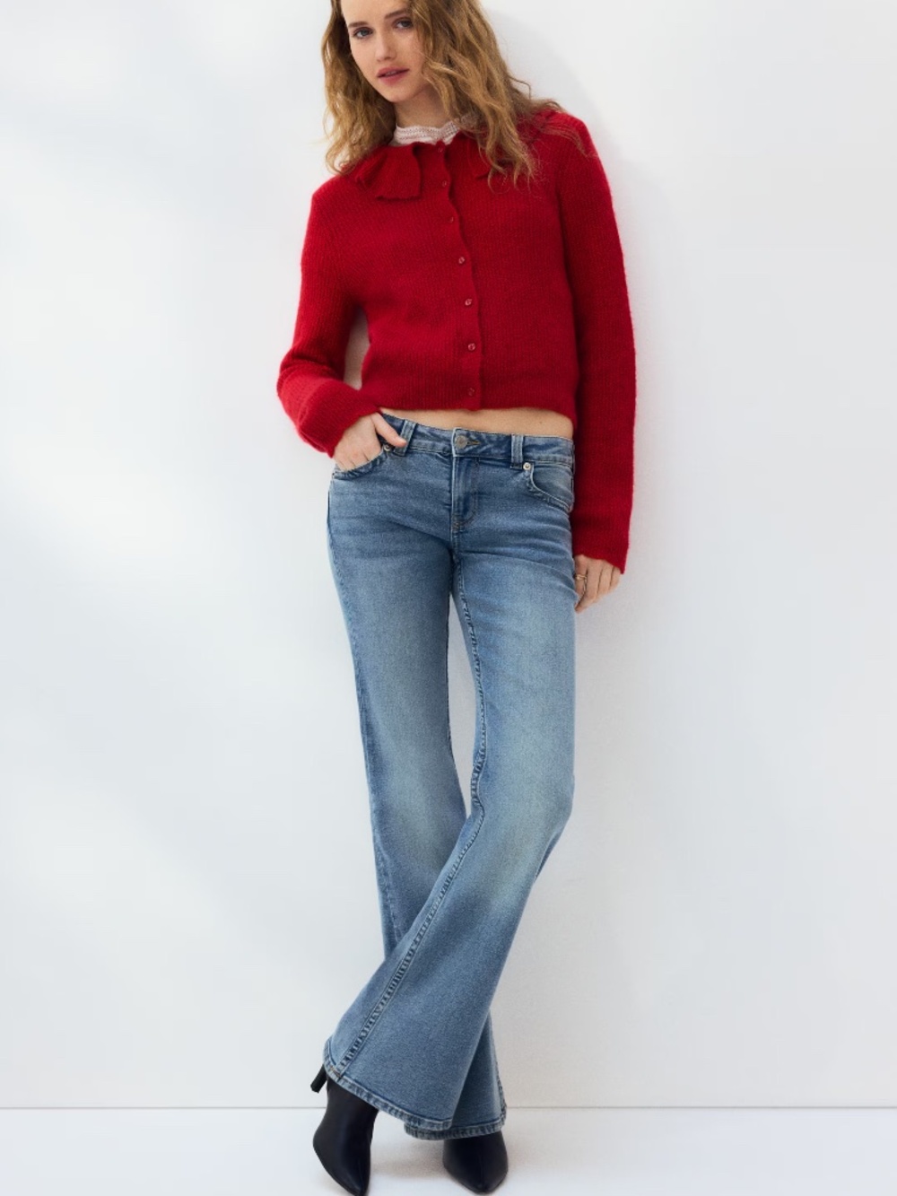 FLARED LOW JEANS in Light Denim Color (Darker Denim Also Avail) Size 2